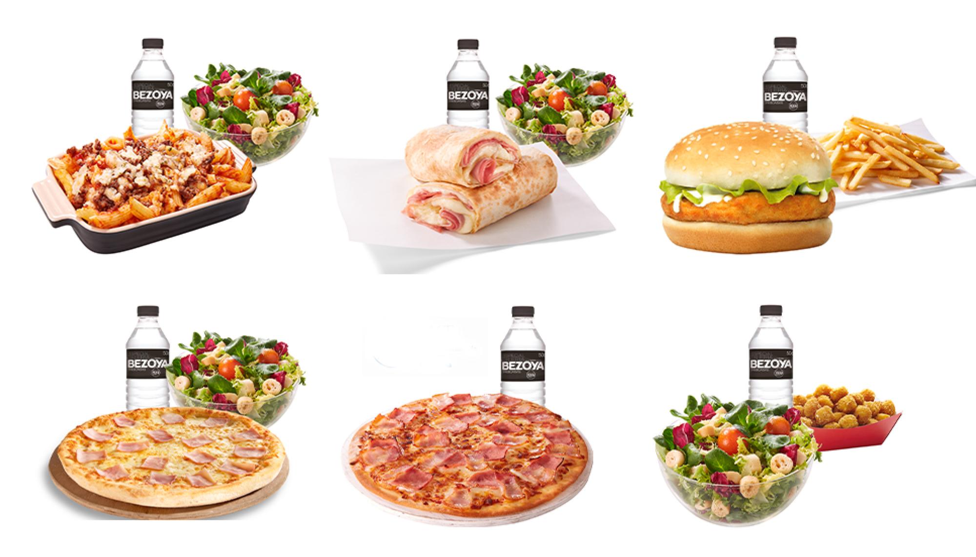 Los seis menús que ofrece Telepizza a las familias con menos recursos, según su propia página web.