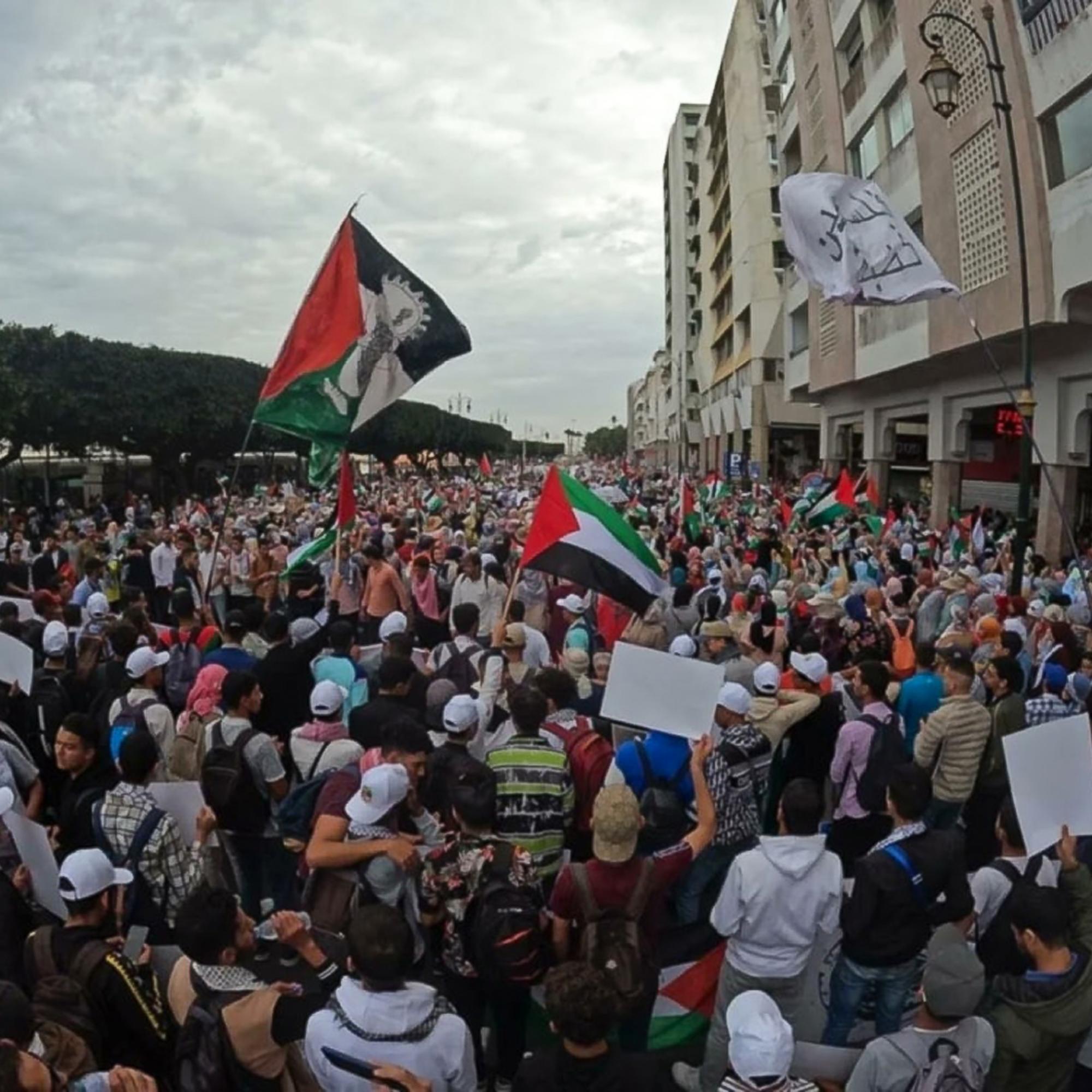 Manifestación Rabat apoyo Palestina