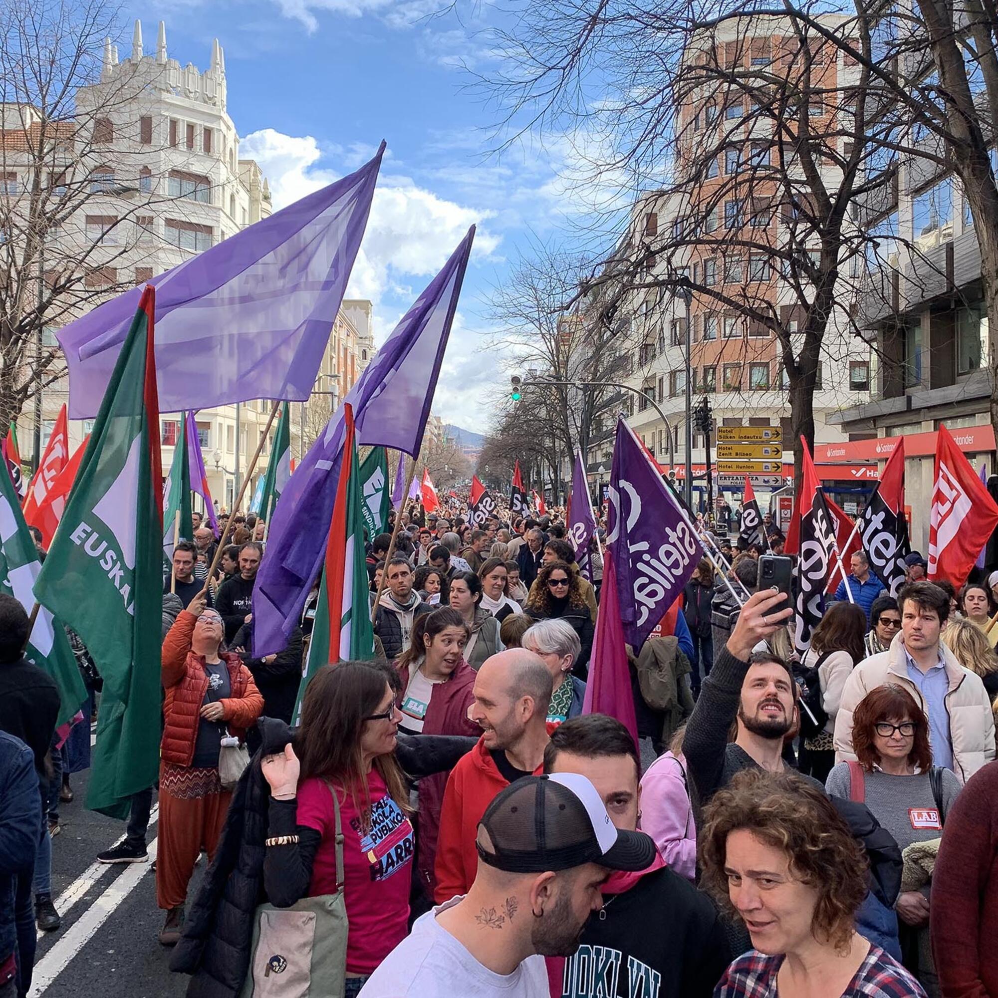 manifestación sector público tercera jornada de huelga