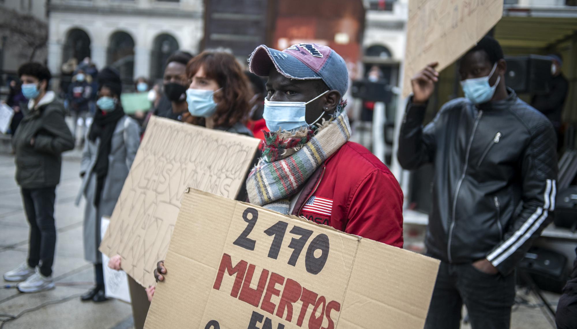 Manifestación en Madrid en el séptimo aniversario de la masacre de la playa del Tarajal.  - 6