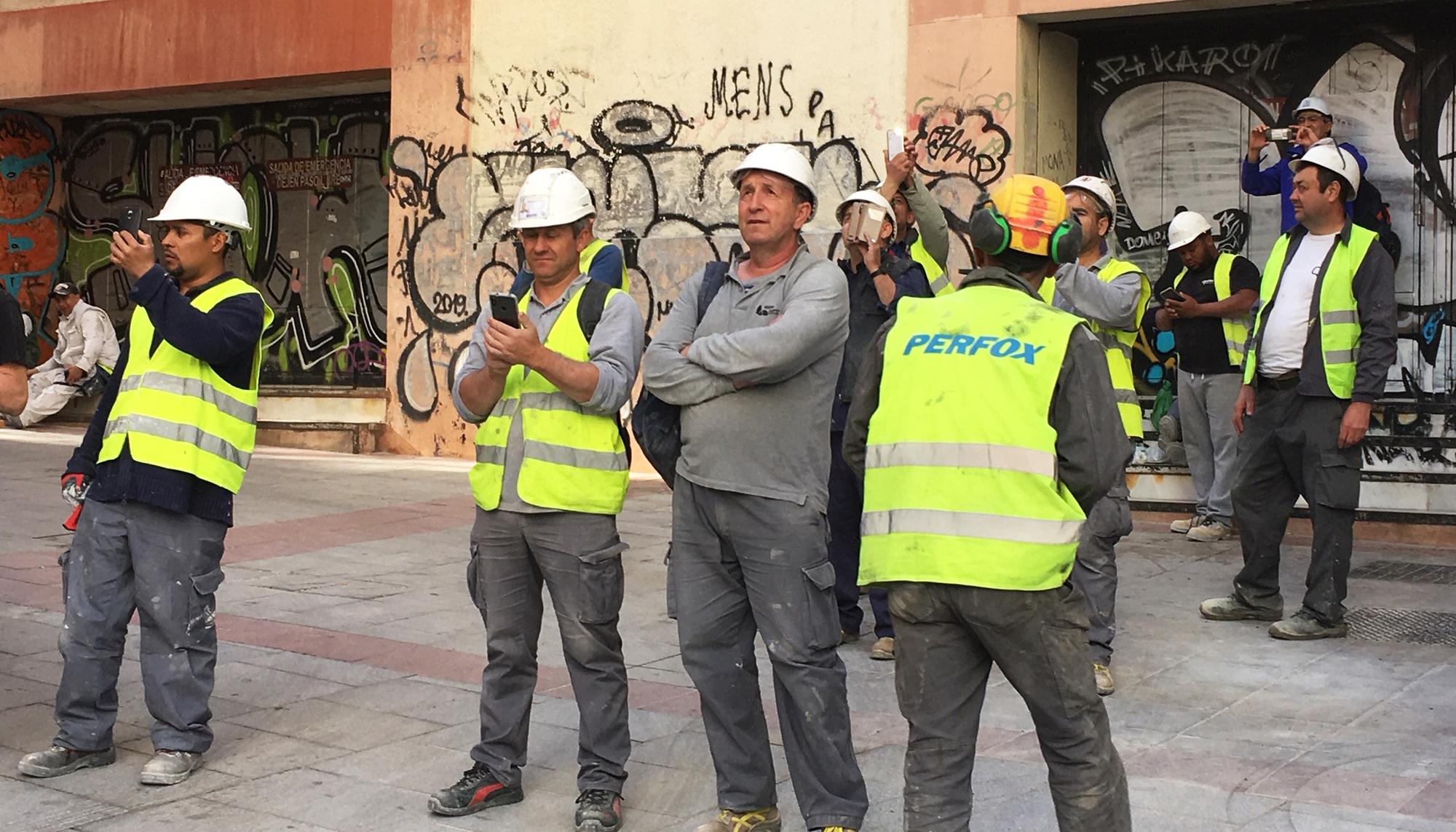 Trabajadores del Edificio España en Madrid 