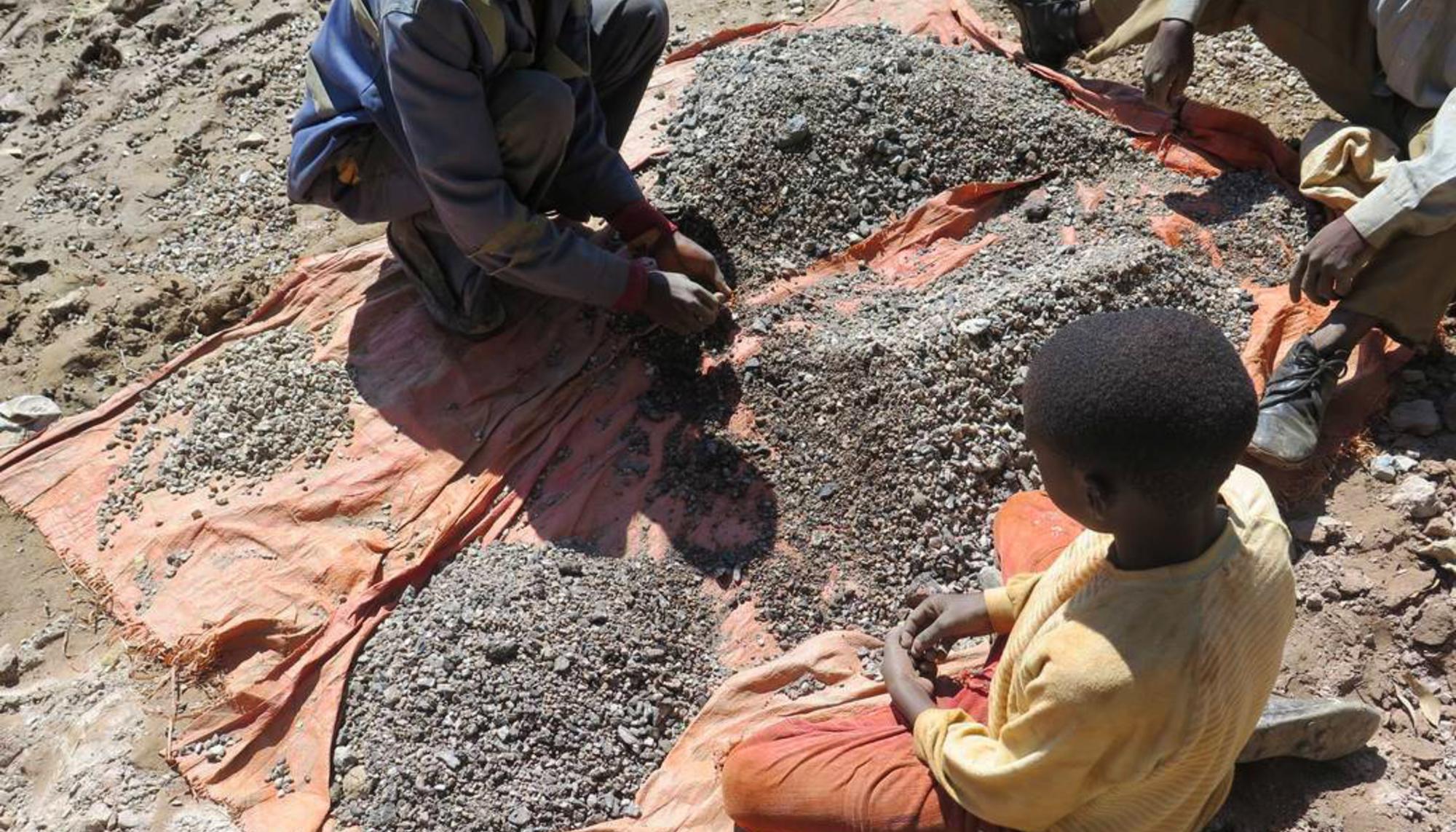 Extracción de cobalto en el Congo