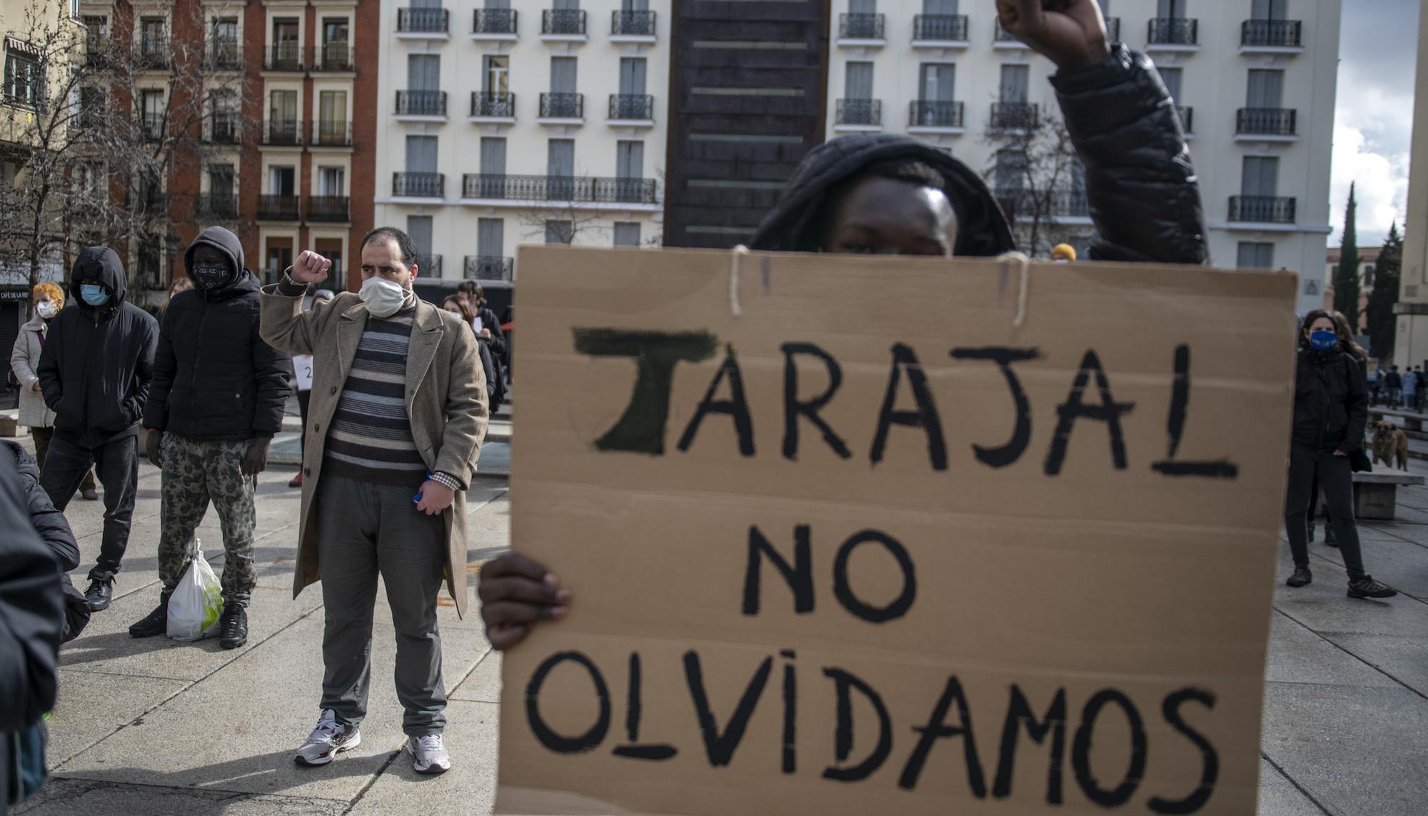 Manifestación en Madrid en el séptimo aniversario de la masacre de la playa del Tarajal.  - 2