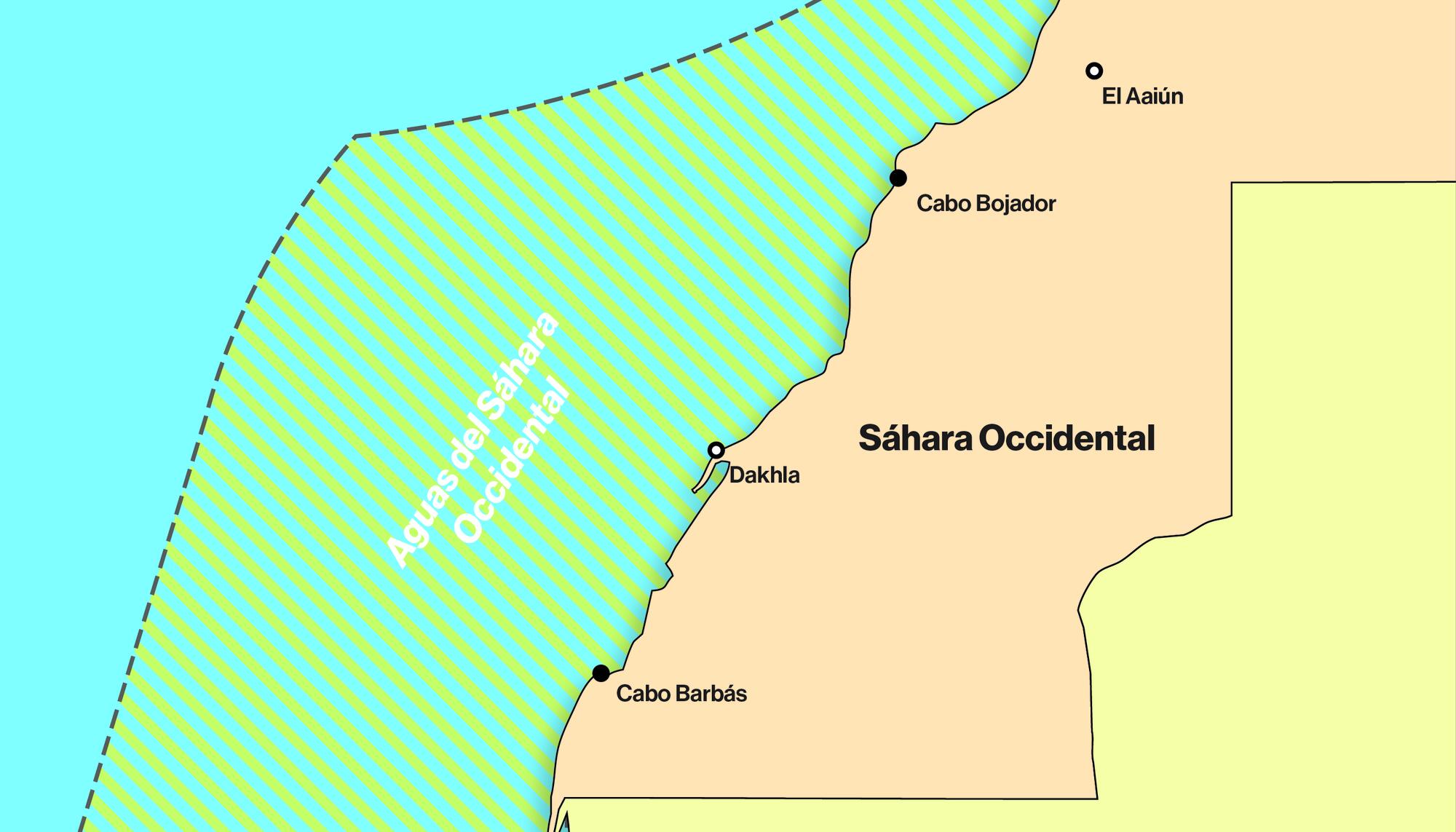 Mapa Zona pesca Sahara Occidental