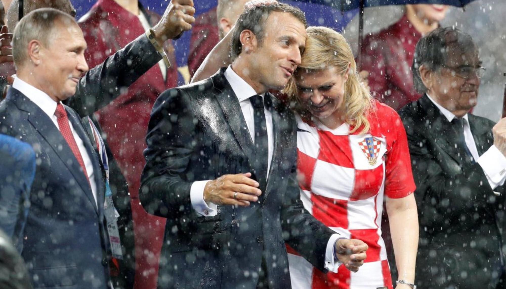 Macron y Kolinda en la final del Mundial