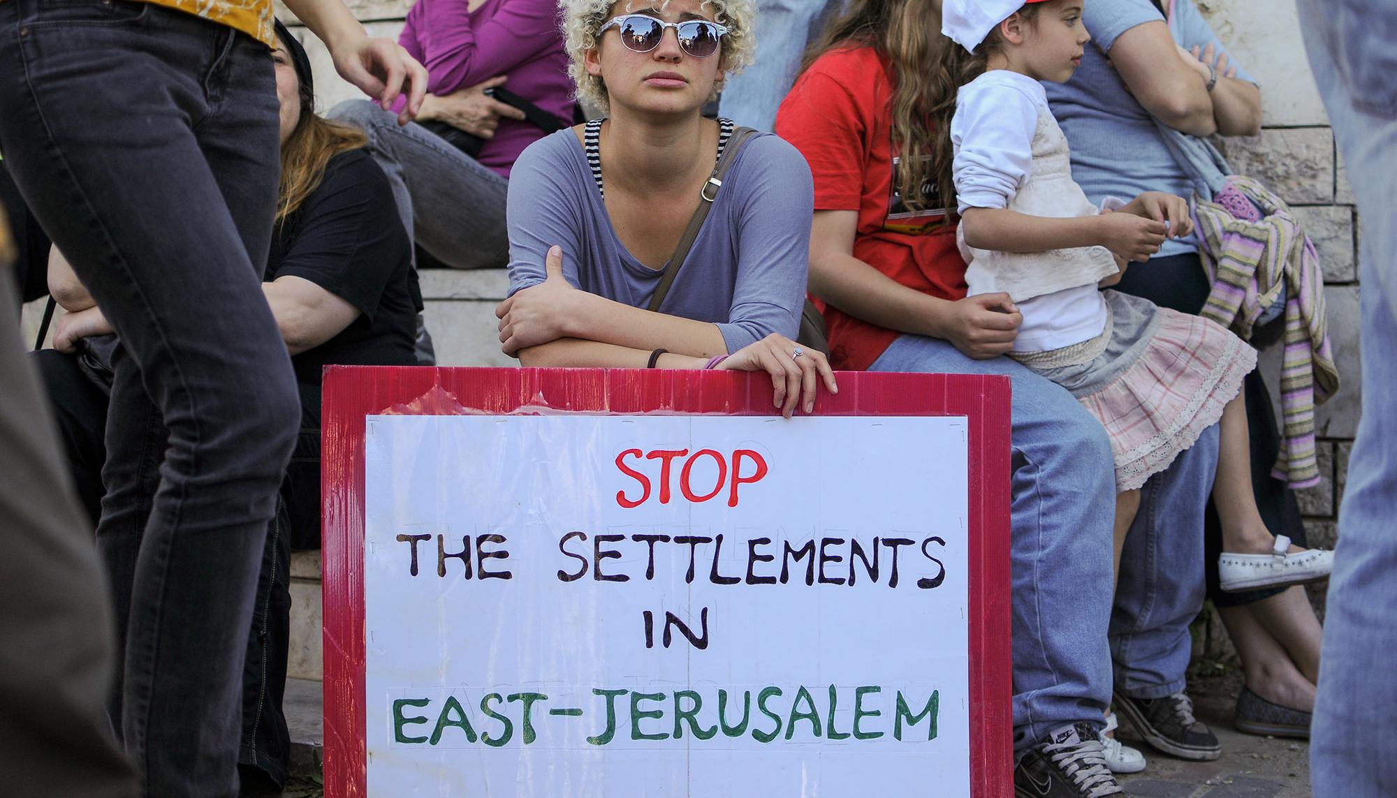 Jerusalen manifestación contra los asentamientos colonos