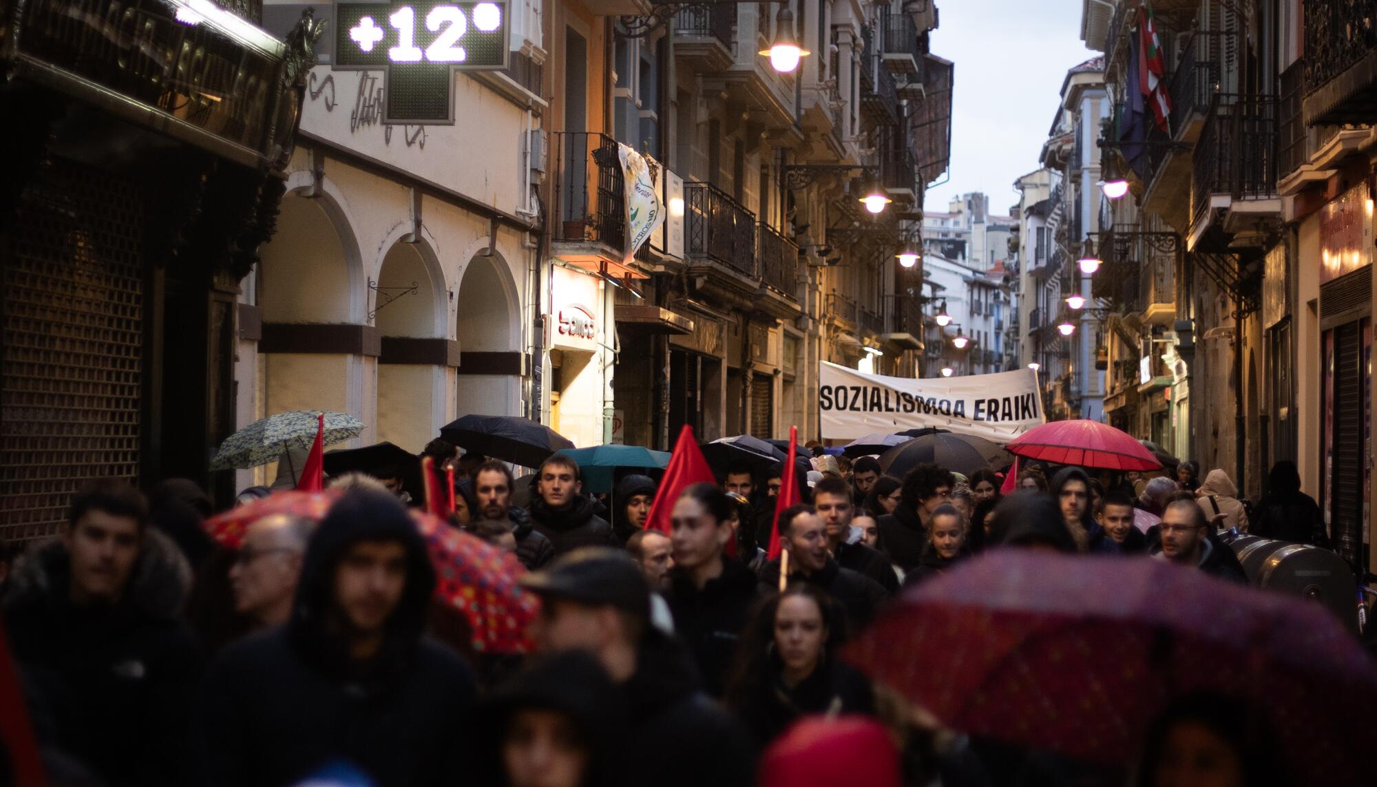 Iruñeko kaleetan Itaiaren manifestazioa.