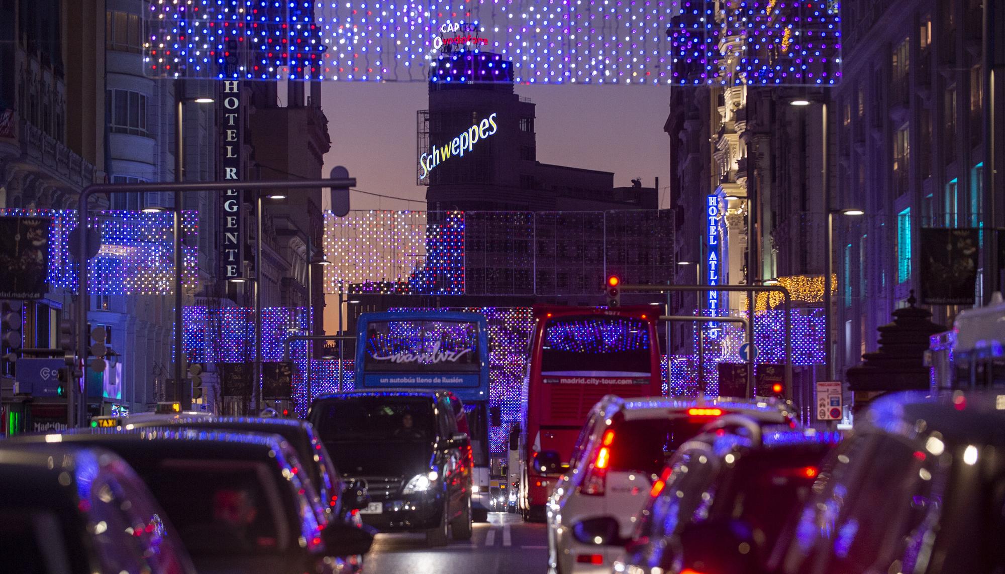Luces de Navidad en la calle Gran Vía