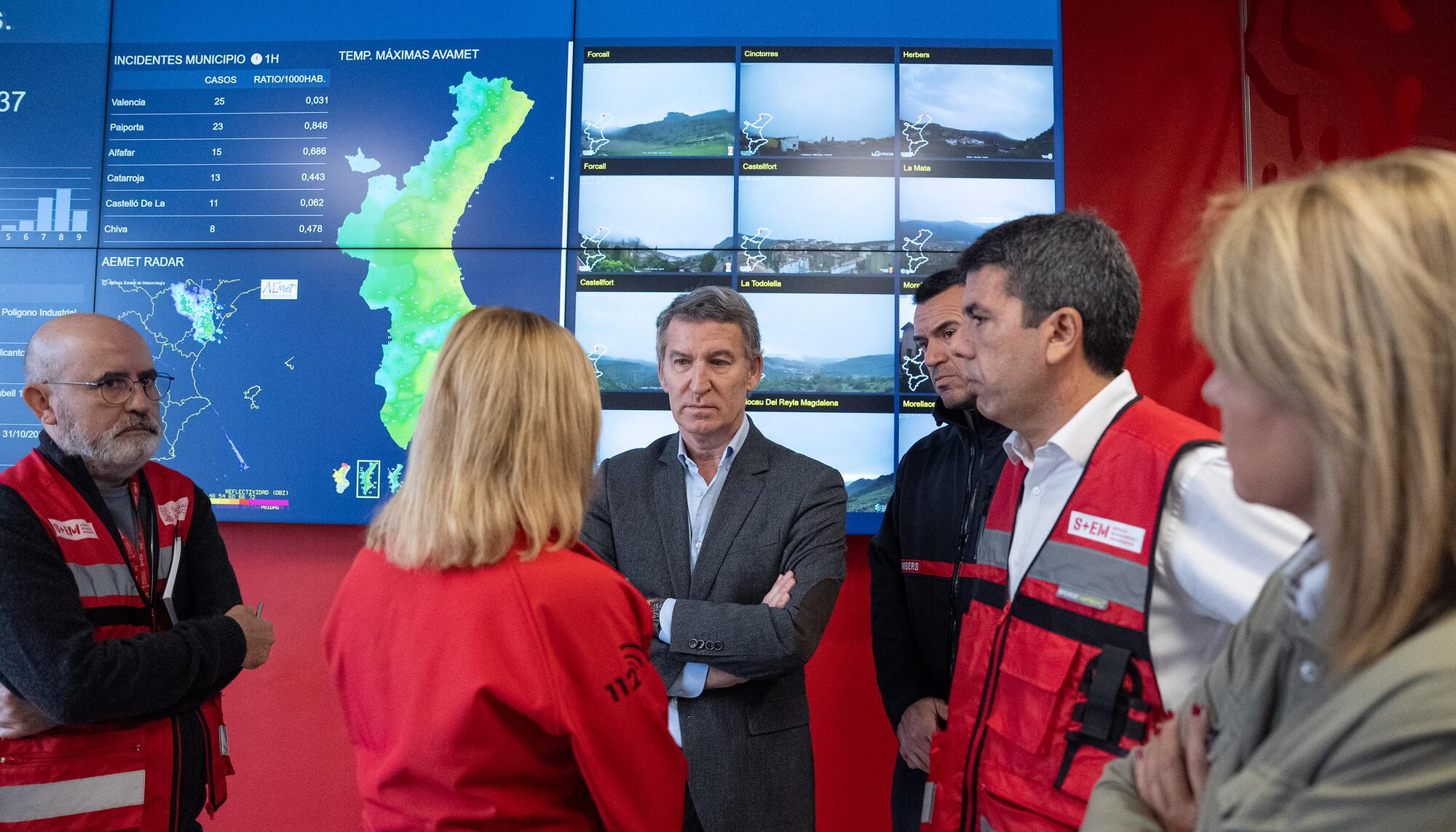 Mazón y Feijoó Centro de Emergencias de Valencia