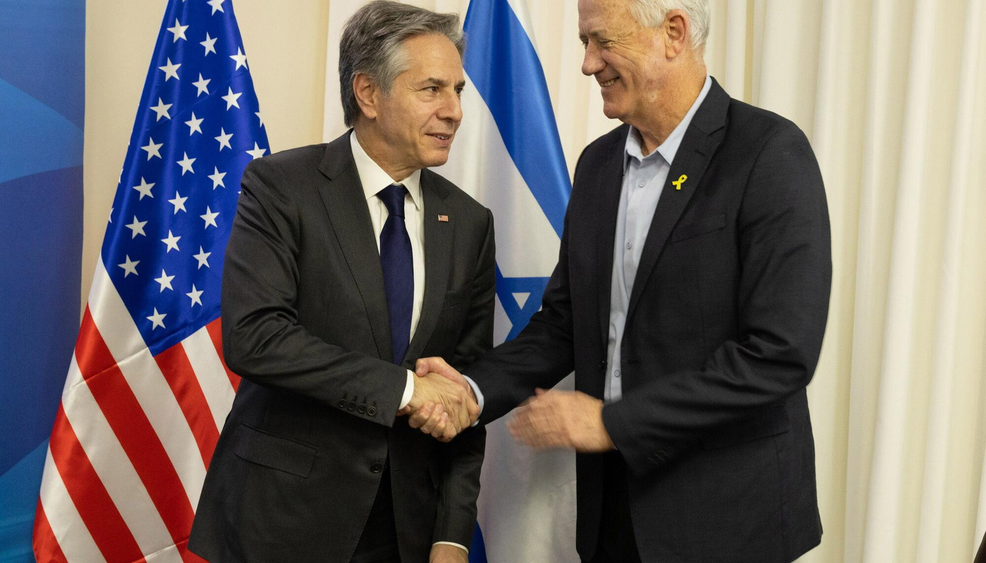 Antony  Blinken Benny Gantz in Tel Aviv