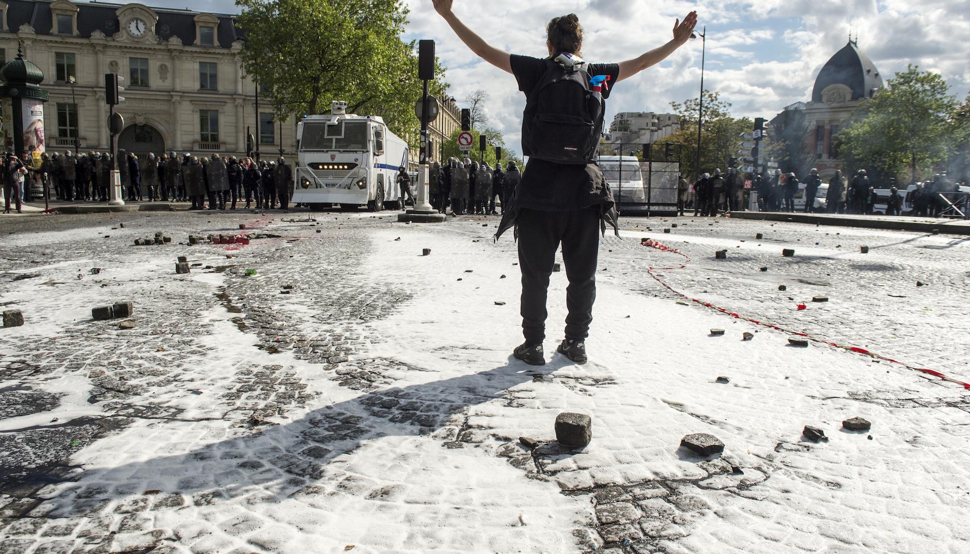 Disturbios durante la manifestación del 1 de Mayo en París.