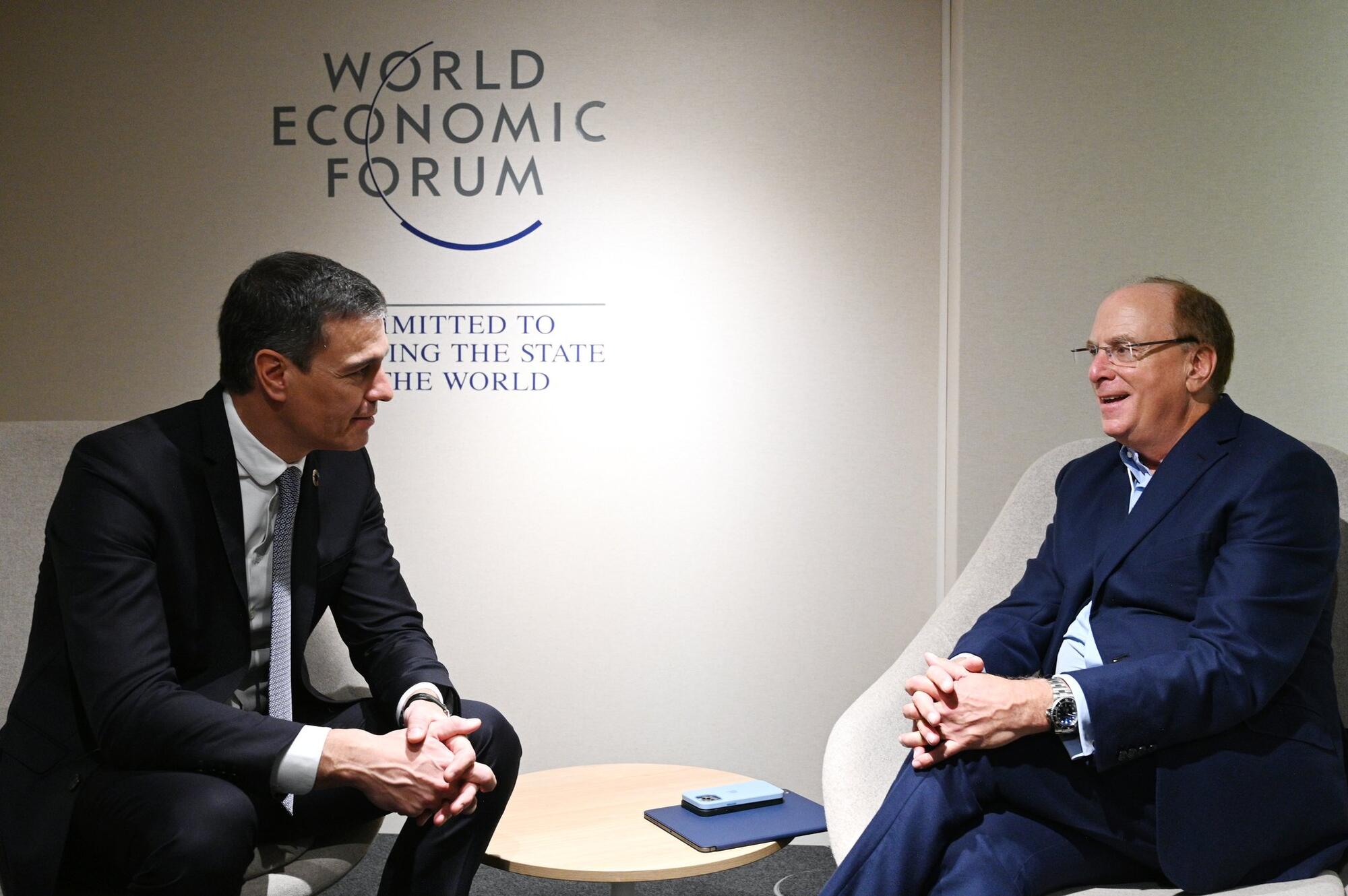 Pedro Sánchez Larry Fink BlackRock