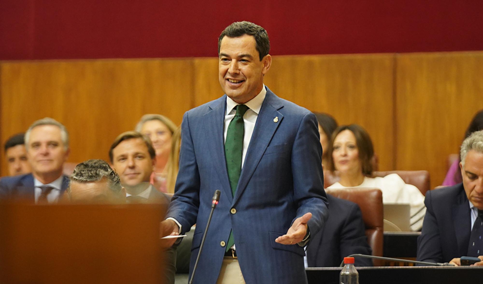 Moreno Bonilla en el parlamento andaluz