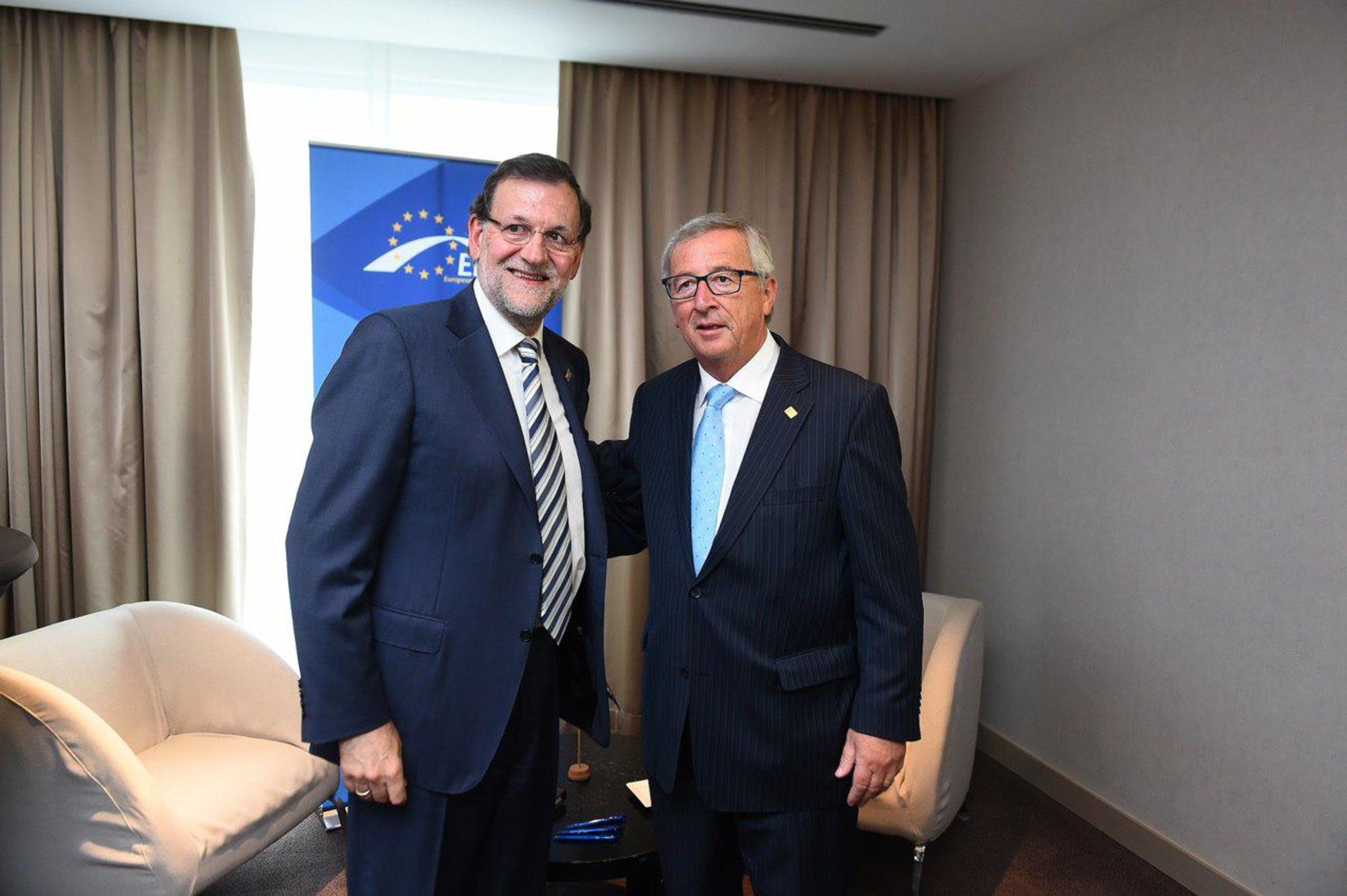 Juncker y Rajoy en una reunión en Bruselas
