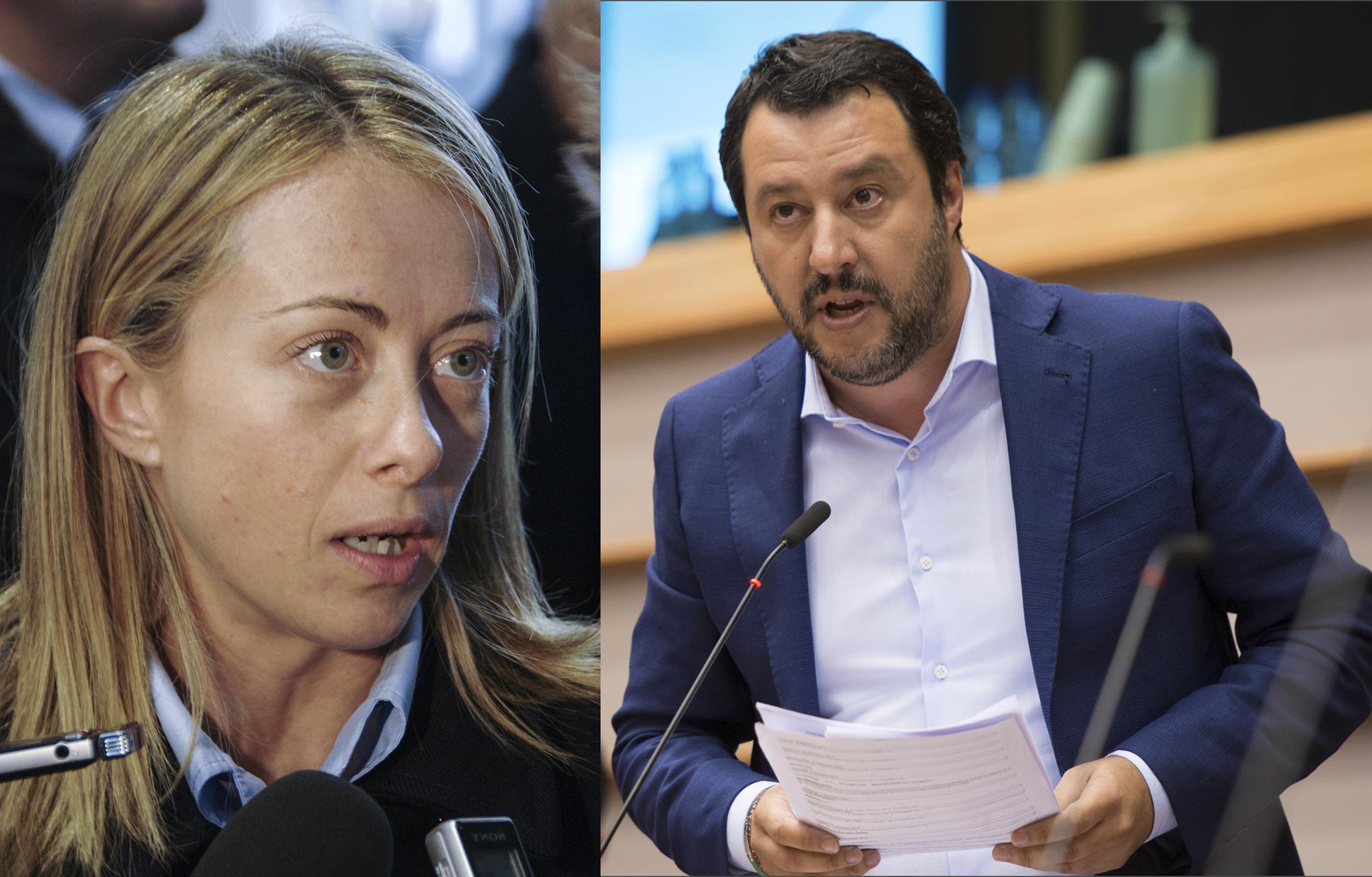 Giorgia Meloni y Mateo Salvini