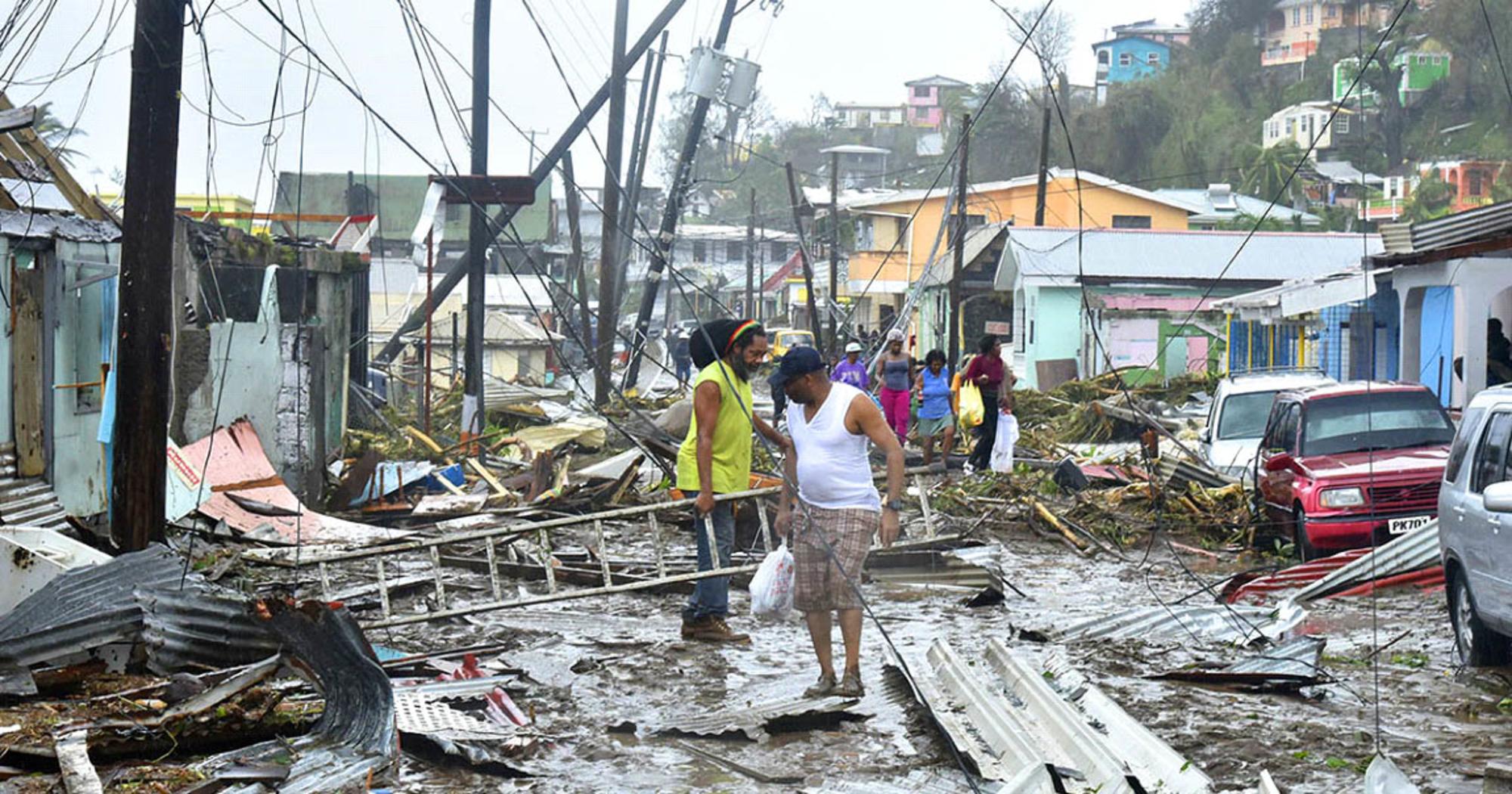 Huracanes en Roseau, la capital de Dominica
