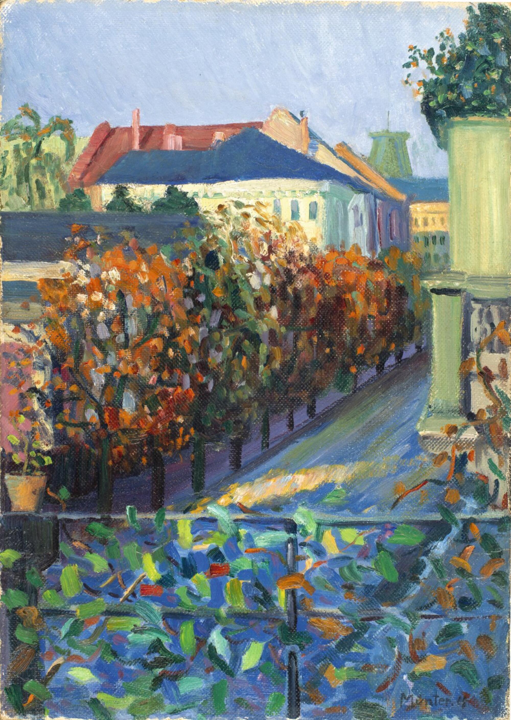 Vista desde la casa del hermano de Gabriele Münter, Bonn, 1908