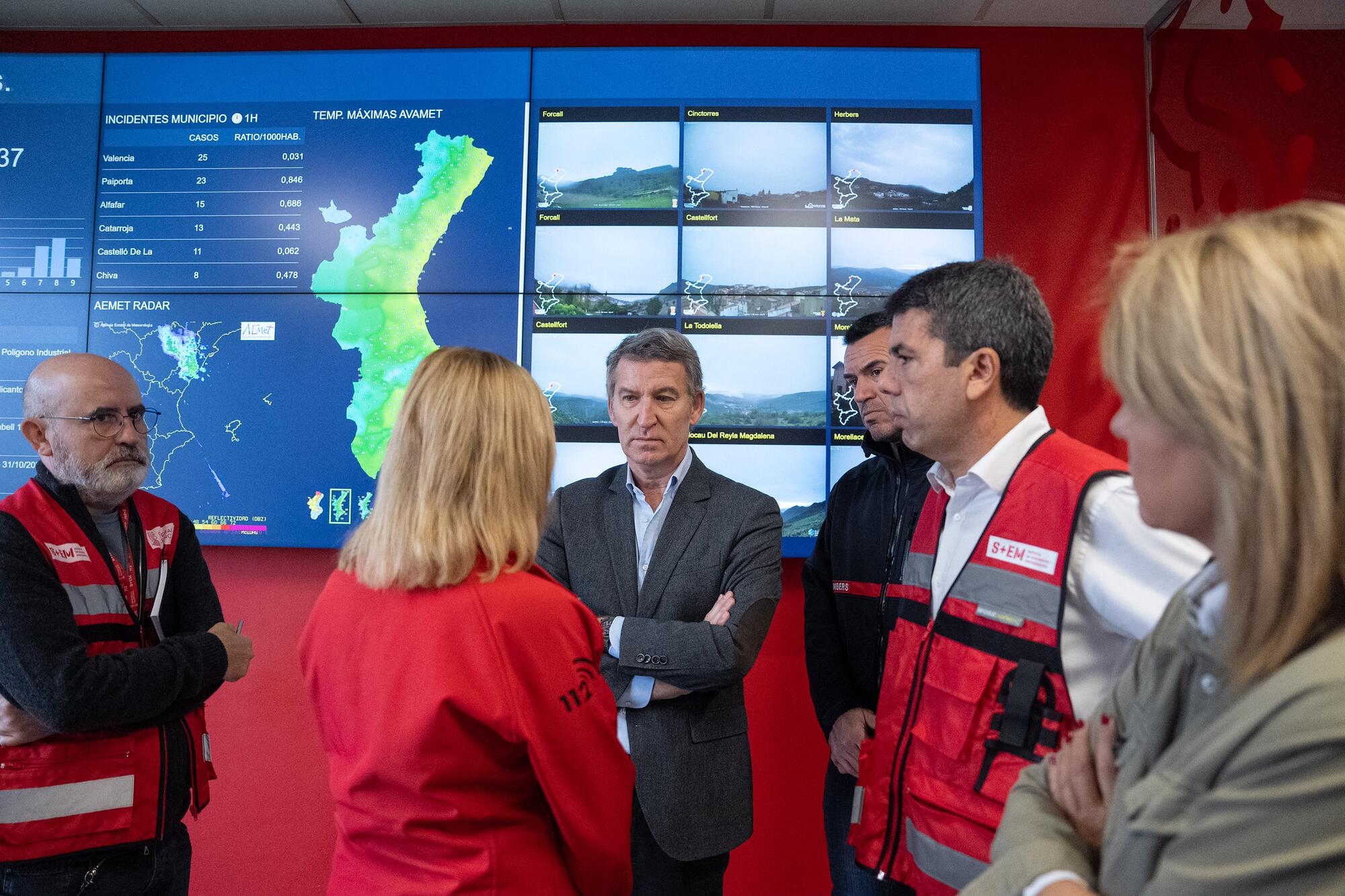 Mazón y Feijoó Centro de Emergencias de Valencia