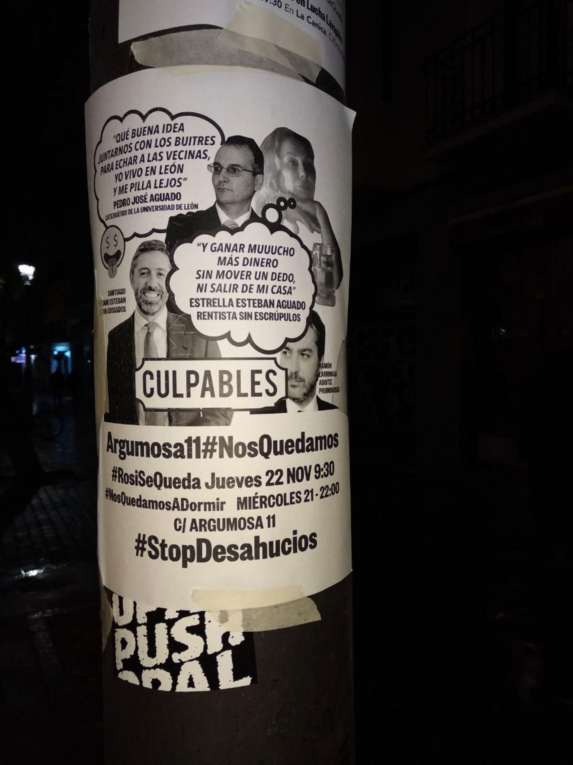 Cartel contra Los Aguado, Argumosa 11