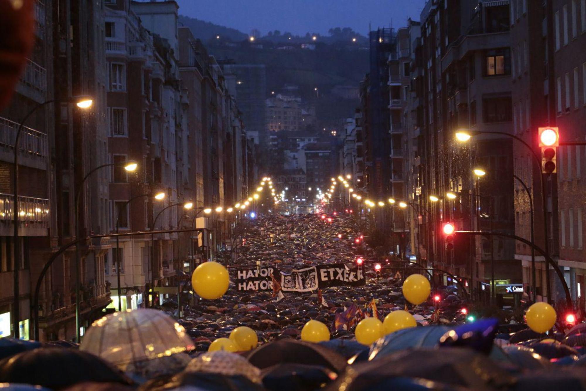 Manifestación dispersión acercamiento presos vascos