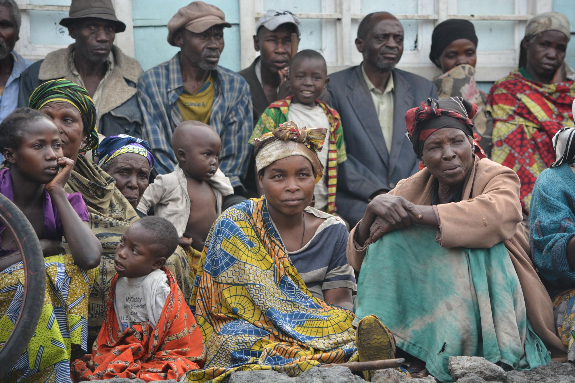 Desplazados congoleños en el campo de Mugunga