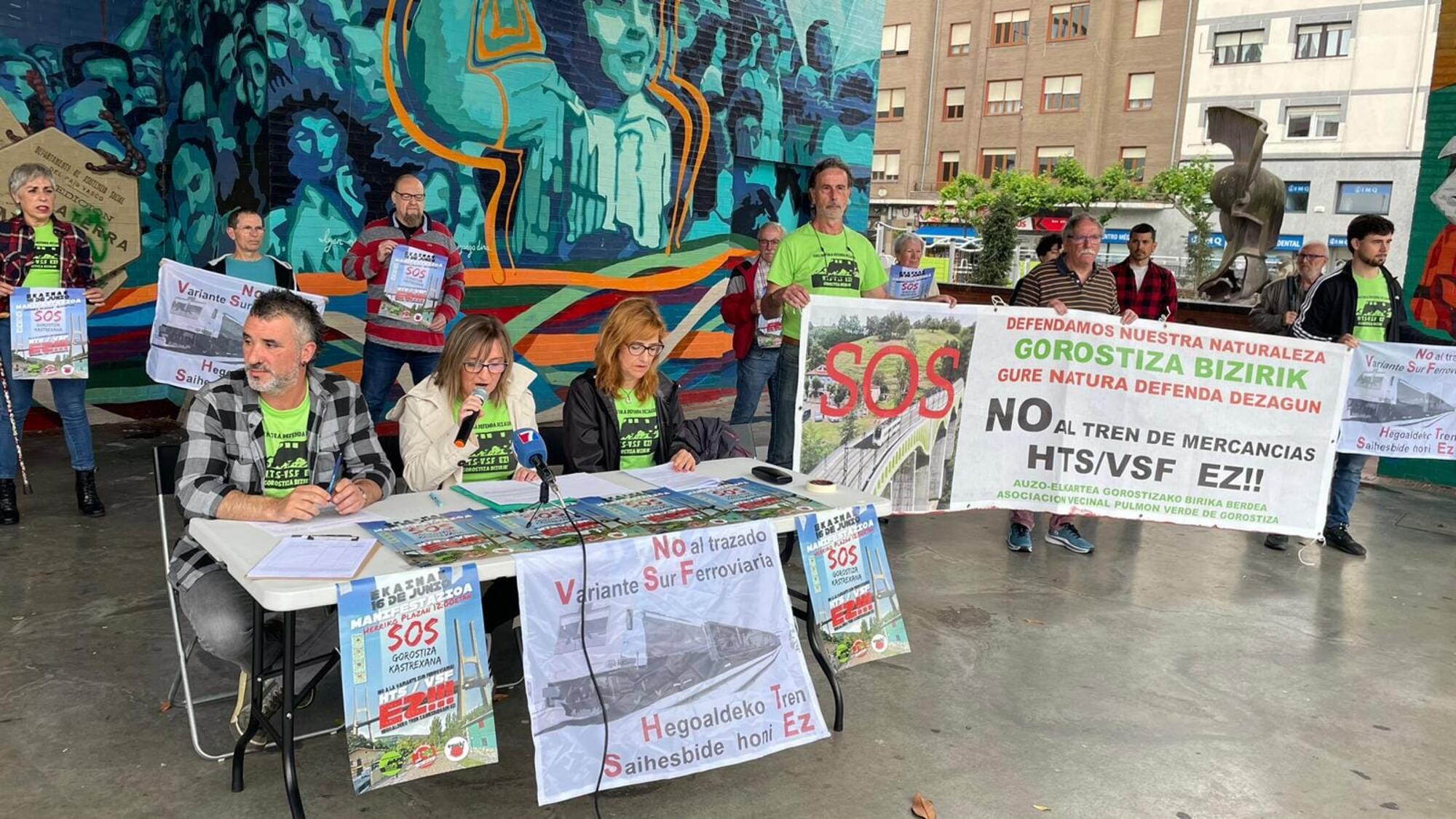 Rueda de prensa en Barakaldo contra la VSF. Fuente: Gorostiza Bizirik