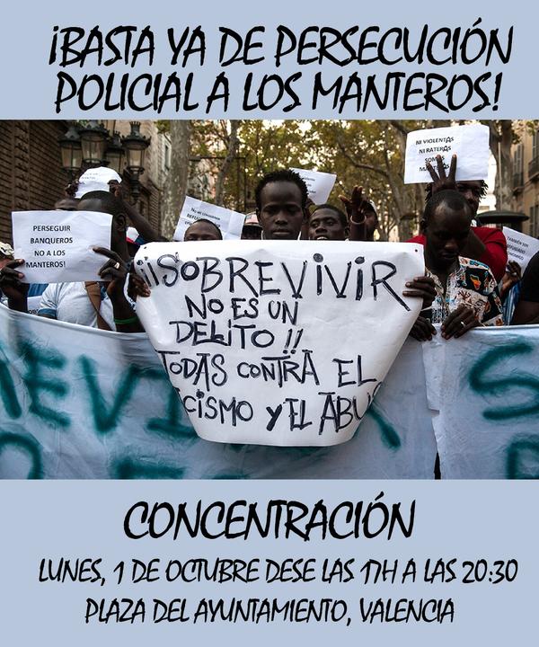 concentracion manteros València 1 Octubre